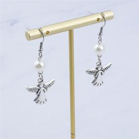 img 2 attached to 👼 Divine Guardian Angel Earrings: Exquisite Charm Jewelry for Women and Girls, Perfect Saints Gifts and Christmas Delights