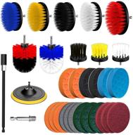 🛠️ ultimate 32 piece drill brush attachment set: yasolote power scrubber drill brush kit for efficient cleaning - scrub brush with extend long attachment & scrubbing pads cleaning kit for tile sealants, bathtub, sinks, floor, wheels, carp logo