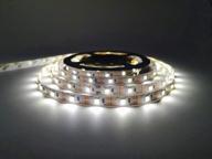 💡 battery powered led strip lights - flexible ribbon light with 300 leds - 5m / 16.4ft - cool white illumination логотип