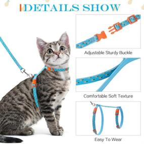 img 1 attached to 🐱 Escape Proof Cat Harness and Leash Set - H-Shaped Design with Adjustable Lightweight and Safe Harness for Outdoor Walking".