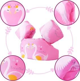 img 3 attached to 🏊 GoKiddie Swim Jumper for Girls & Boys up to 55 lbs - Puddle Swim, Jumper Jackets, Floaties, Arm Floats, Puddle/Paddle Pal for 30-55 lbs Kid with Swimming Goggles & Cap for Toddler, Child - Pink & Blue