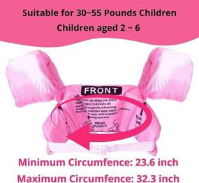 img 1 attached to 🏊 GoKiddie Swim Jumper for Girls & Boys up to 55 lbs - Puddle Swim, Jumper Jackets, Floaties, Arm Floats, Puddle/Paddle Pal for 30-55 lbs Kid with Swimming Goggles & Cap for Toddler, Child - Pink & Blue