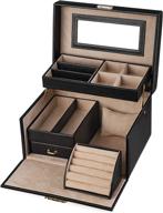 🎁 songmics jewelry box: lockable mirrored storage case for girls - stylish gift idea, black ujbc114 logo
