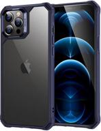 📱 esr air armor iphone 12 pro max case - military-grade drop protection, shock-absorbing corners, anti-yellowing hard back, scratch resistant, flexible frame - 6.7-inch, transparent blue logo