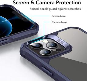 img 1 attached to 📱 ESR Air Armor iPhone 12 Pro Max Case - Military-Grade Drop Protection, Shock-Absorbing Corners, Anti-Yellowing Hard Back, Scratch Resistant, Flexible Frame - 6.7-inch, Transparent Blue