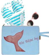 🐳 waterproof cotton towel wet bikini bag: whale selection - perfect for the knitting factory enthusiast! logo