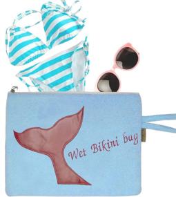 img 4 attached to 🐳 Waterproof Cotton Towel Wet Bikini Bag: Whale Selection - Perfect for the Knitting Factory Enthusiast!