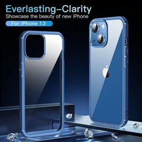 img 3 attached to 📱 CASEKOO Crystal Clear iPhone 13 Case - Not Yellowing, Military Grade Drop Protection, Slim Fit Cover 6.1 inch 2021 (Blue)