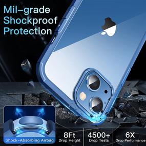 img 2 attached to 📱 CASEKOO Crystal Clear iPhone 13 Case - Not Yellowing, Military Grade Drop Protection, Slim Fit Cover 6.1 inch 2021 (Blue)