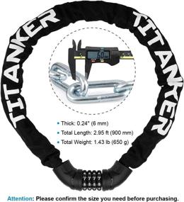 img 1 attached to Titanker Bike Chain Lock: 🔒 Ultimate Security for Bikes, Motorcycles & More!