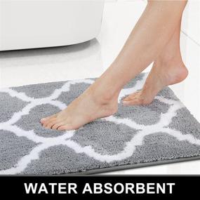 img 1 attached to 🛀 Olanly Bathroom Rugs Set 2 Piece - Microfiber Bath Shower Mat and U-Shaped Toilet Rug, Machine Wash & Dry, Non-Slip Absorbent Shaggy Bath Rug for Tub, Shower and Bath Room - Grey (20"x32"+20"x24")