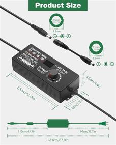 img 1 attached to 💡 JOVNO Universal Power Supply: Adjustable AC/DC Adapter 4V-12V 10A 120W with LED Display & 14 Plugs - Ideal for LED Strips, Motors, and Speakers