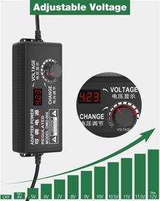 img 2 attached to 💡 JOVNO Universal Power Supply: Adjustable AC/DC Adapter 4V-12V 10A 120W with LED Display & 14 Plugs - Ideal for LED Strips, Motors, and Speakers