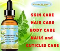 🌿 moringa wild growth himalayan oil - 100% pure & natural, undiluted & virgin, unrefined. ideal for skin, hair, lips, and nail care. size: 0.5 fl.oz./15 ml. logo