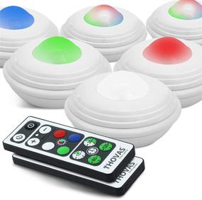 img 4 attached to 🔦 THOVAS Wireless Under Cabinet Lights, Color Changeable Showcase Lights, LED Closet Lights, Puck Lights with Remote, Battery Operated Under Cabinet Lighting, Under Counter Light for Kitchen (6 Pack)