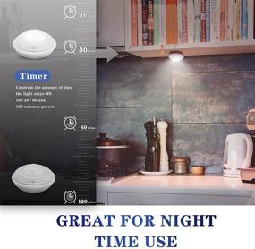 img 2 attached to 🔦 THOVAS Wireless Under Cabinet Lights, Color Changeable Showcase Lights, LED Closet Lights, Puck Lights with Remote, Battery Operated Under Cabinet Lighting, Under Counter Light for Kitchen (6 Pack)