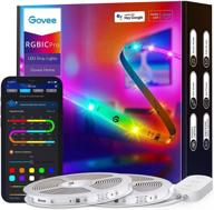 govee 65.6ft rgbic led strip lights, smart wifi led lights with alexa and google assistant, music sync, diy, for living room, christmas, 2 rolls of 32.8ft logo