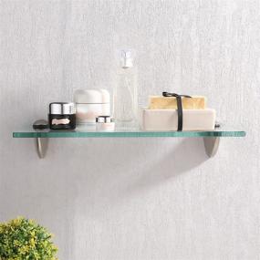 img 1 attached to 🛁 KES BGS3200S35-2: 13.7 Inch Rectangle Floating Glass Shelf - Wall Mounted Brushed Finish Bathroom Organizer