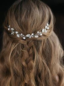 img 4 attached to Аксессуар для волос на свадьбу "Artio Wedding Hair Vine: Элегантный жемчужный головной убор для невесты и подружек невесты HV-512