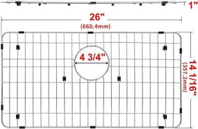 img 3 attached to 🪣 LQS Stainless Steel Kitchen Sink Grid and Protector, Rear Drain, 26 x 14 Inches - Ideal for Single Bowl Sink