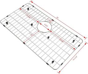 img 1 attached to 🪣 LQS Stainless Steel Kitchen Sink Grid and Protector, Rear Drain, 26 x 14 Inches - Ideal for Single Bowl Sink