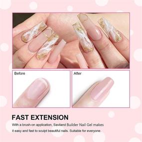img 1 attached to 💅 Saviland 5-in-1 Nail Builder Gel Set - 6 Colorful Brush-on Base Extension Gels in Bottles: Clear, Milky White, Pink, Nude, Hard Gel Nail Extension Gel for Nail Extension, Repair, and Art Decoration
