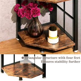 img 2 attached to 📚 Becko US 5 Tier Industrial Corner Bookshelf: Rustic Brown Corner Bookcase and Display Rack for Home Office