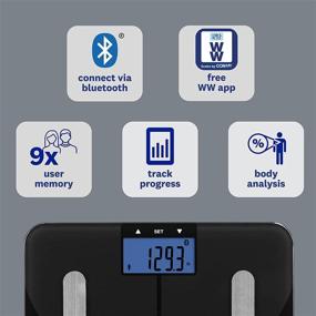 img 1 attached to Conair WW Bluetooth Body Analysis Bathroom Scale - Measures Body Fat, Body Water, Bone Mass, Muscle Mass, BMI, 9 User Memory - 400 Lbs. Capacity