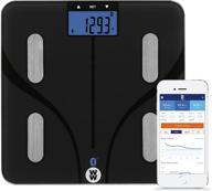 conair ww bluetooth body analysis bathroom scale - measures body fat, body water, bone mass, muscle mass, bmi, 9 user memory - 400 lbs. capacity logo