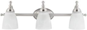 img 3 attached to 💡 Globe Electric 50783 Diana 3-Light Vanity Light: Stylish Satin Nickel Finish with Alabaster Glass Shades