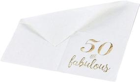 img 1 attached to 🎉 50 and Fabulous Party Supplies: Gold Foil White Paper Napkins - 50 Pack (5x5 In)