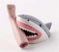 🦈 one hundred 80 degrees aurrra ceramic shark and foot salt and pepper shaker set: unique table decor with solar fountain pump - 3.75 inches logo