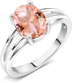 img 3 attached to Gem Stone King Morganite Engagement Women's Jewelry