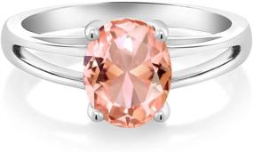 img 4 attached to Gem Stone King Morganite Engagement Women's Jewelry