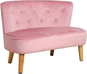 img 2 attached to 🎁 Luxury Pink Velvet Kid Couch, Kid Loveseat, and Kid Upholstered Chair - Perfect Kid Gift