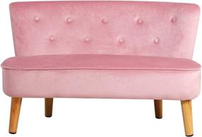 img 3 attached to 🎁 Luxury Pink Velvet Kid Couch, Kid Loveseat, and Kid Upholstered Chair - Perfect Kid Gift