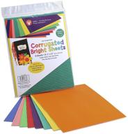 🌈 vibrant assorted colors: hygloss products corrugated cardboard - 8.5” x 11” inches - pack of 8 sheets logo