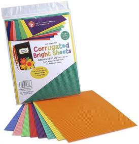 img 2 attached to 🌈 Vibrant Assorted Colors: Hygloss Products Corrugated Cardboard - 8.5” x 11” Inches - Pack of 8 Sheets