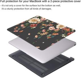 img 2 attached to 🖥️ iCasso MacBook Air 13 inch Case 2018-2020 Release A2337 M1/A1932/A2179, Black Floral Hard Shell + Keyboard Cover | Compatible with Newest MacBook Air 13'' Retina Display & Touch ID