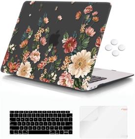 img 4 attached to 🖥️ iCasso MacBook Air 13 inch Case 2018-2020 Release A2337 M1/A1932/A2179, Black Floral Hard Shell + Keyboard Cover | Compatible with Newest MacBook Air 13'' Retina Display & Touch ID