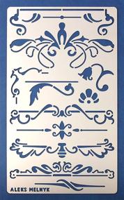 img 4 attached to 🌸 Enhance Your Crafts with Aleks Melnyk #7 Metal Journal Stencil - Vintage Flowers and Vines Ornament: Explore Small Stencil Template for Wood, Walls, and Furniture Painting