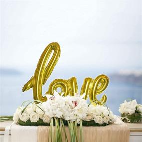 img 3 attached to 🎈 Cafurty 42 Inch Love Balloon Champagne Gold Letter Decorations – Perfect for Valentines, Wedding, Romantic Gifts, Anniversary, Bridal Shower or Birthday Party Décor