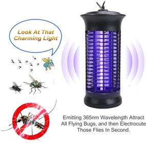img 3 attached to 🪰 Электрический внутренний отпугиватель насекомых - мощная сетка 1000V, приманка ультрафиолетовым светом, подвешиваемый насекомые убийца для домашней спальни, кухни, офиса - лампа отпугиватель комаров, мух и вредителей