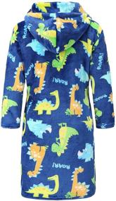 img 3 attached to 👦 Fleece Printed Hooded Bathrobes: A Cozy Sleepwear Essential for Boys