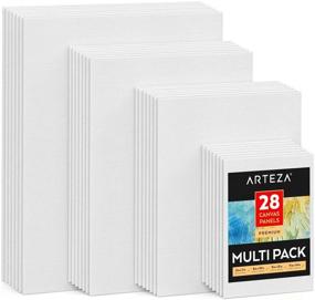 img 4 attached to ARTEZA Canvas Boards for Painting - Multipack of 28 - 5x7, 8x10, 9x12, 11x14 Inches - Blank Canvas Panels - 100% Cotton - 12.3 oz Gesso-Primed - Art Supplies for Acrylic Pouring & Oil Painting