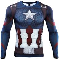 🦸 superhero style unleashed: captain america men's compression shirt with 3d print logo