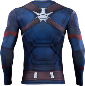 img 3 attached to 🦸 Superhero Style Unleashed: Captain America Men's Compression Shirt with 3D Print