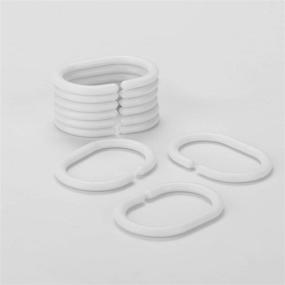 img 3 attached to 🚿 Chirano 12-Piece Plastic Shower Curtain Hooks in White, C-Shaped Rings for Bathroom Shower Rod