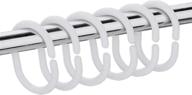 🚿 chirano 12-piece plastic shower curtain hooks in white, c-shaped rings for bathroom shower rod logo