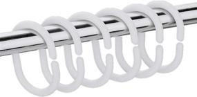 img 4 attached to 🚿 Chirano 12-Piece Plastic Shower Curtain Hooks in White, C-Shaped Rings for Bathroom Shower Rod